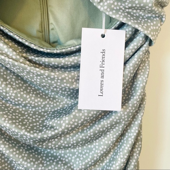 NWT Lovers and Friends Maysen Mini Dress In Sage Dot Size: XS - Picture 12 of 13